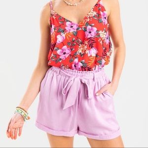 Francesca’s Adaleen Paperbag Front Tie Shorts